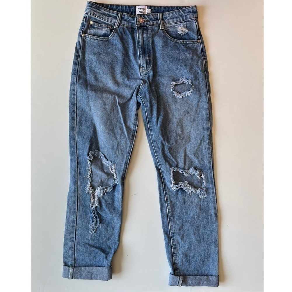 Princess Polly Hayden Knee Rip Jeans in Mid Wash Denim - Picture 5 of 6